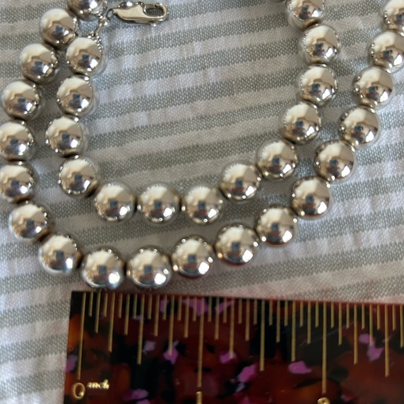 Vintage silver-plated round bead necklace - Picture 6 of 6